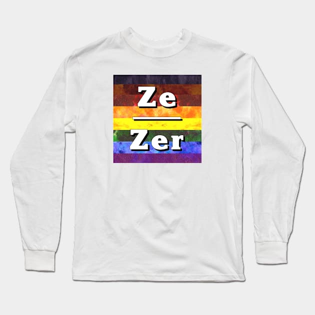 Ze-Zir Pronouns: Inclusive Long Sleeve T-Shirt by Tiger Torre